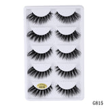 5 pairs 5D Mink Eyelashes Natural False Eyelashes