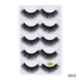 5 pairs 5D Mink Eyelashes Natural False Eyelashes