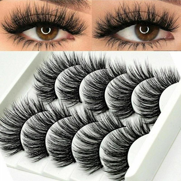5Pair Mink Hair False Eyelashes Natural