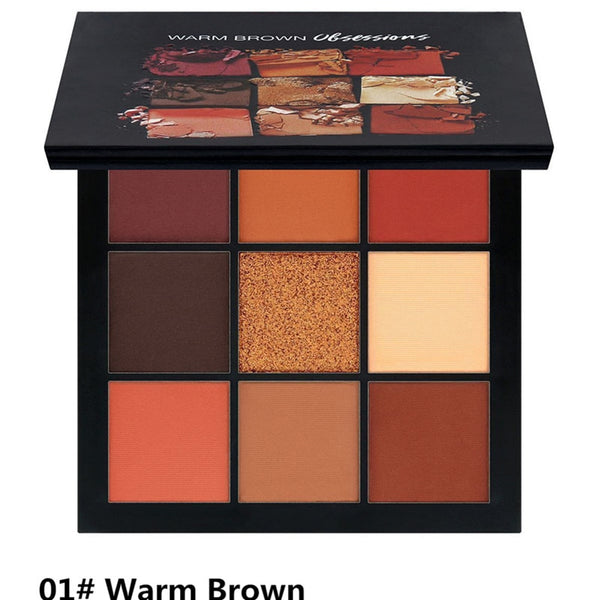 Multi Color Matte Eye Shadow 9 Color Shining Pearlescent Cosmetic Colorful Eyeshadow Palette Suitable For All Skin Types 45D