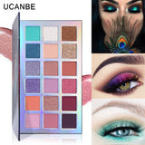 Changeable 18 Color Eyeshadow Makeup Palette Multi-reflective Shimmer Glitter Eye Shadow Mint Green Peacock Blue Stunning Shades