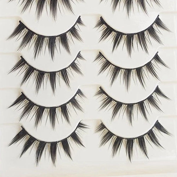 5 Pairs Women Japanese Serious Makeup False Eyelashes