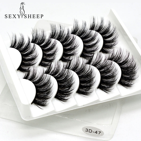 SEXYSHEEP 5Pairs 3D Mink Hair False Eyelashes